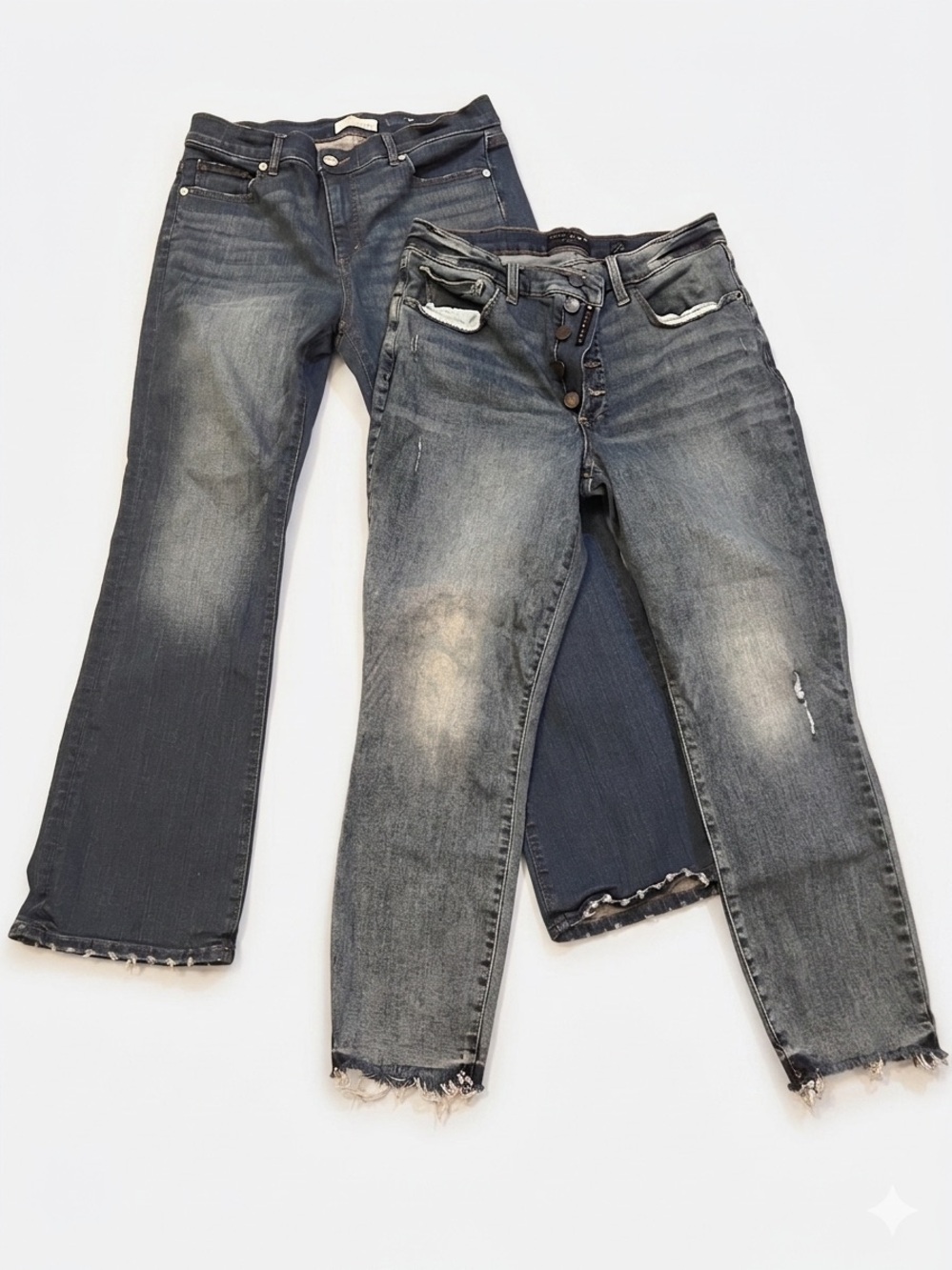 LOFT and Lucky Brand Denim Bundle Distressed Grey Jeans - Classic Casual Style